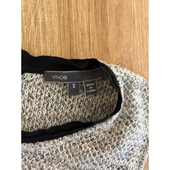 Vince Sweater Knit Sleeveless Sheath Dress Size S Gray Knee Length Academia - Picture 3 of 5